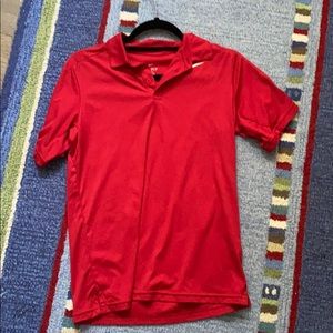 Red Nike dri-fit golf shirt
